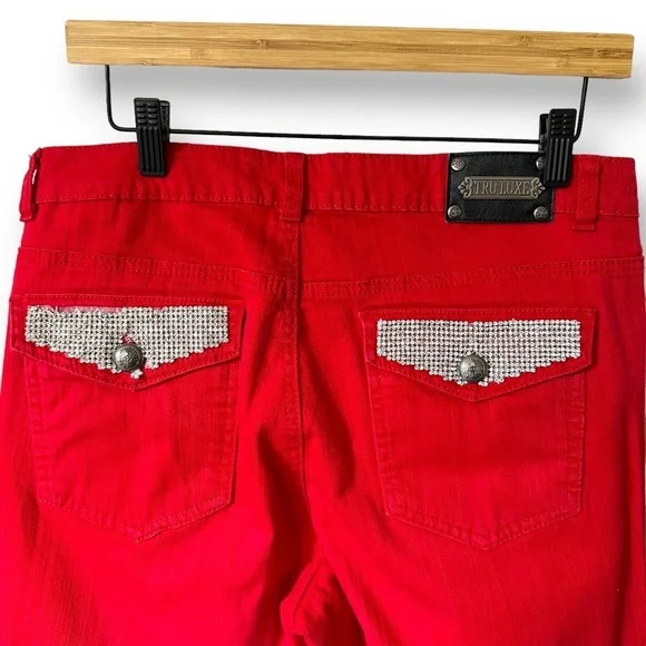 Tru Luxe Womens Red Jeans Sz 30/10 - Picture 4 of 10